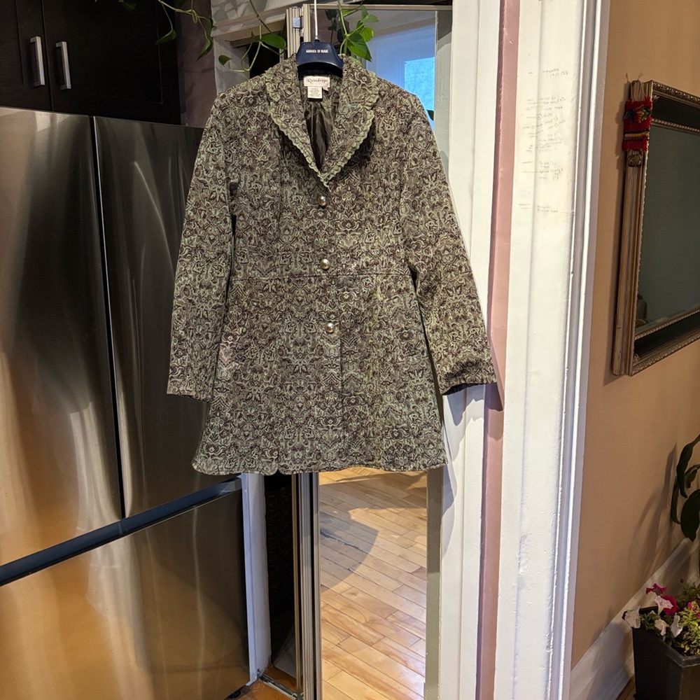 Rising International Women's Olive Patterned Teddy Jacket